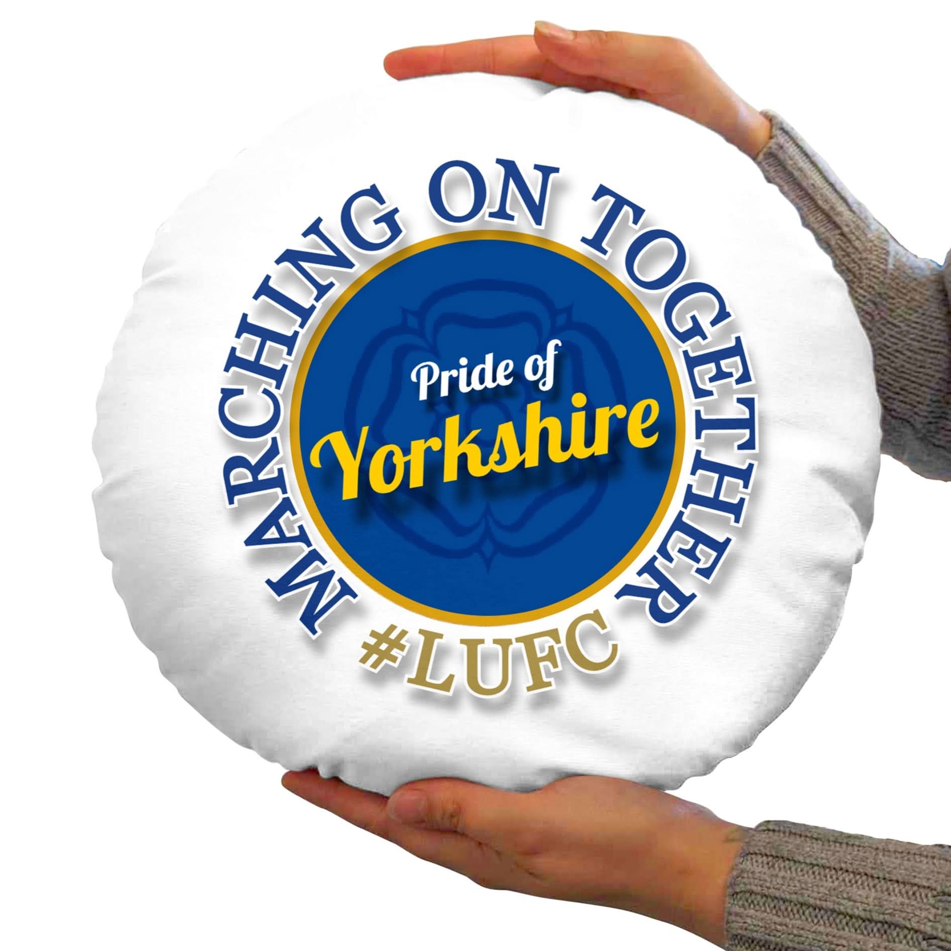 Leeds marching on together- Football Legends - Circle Cushion 14"