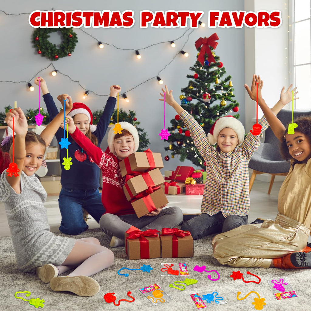 Leetous Christmas Sticky Hands Bulk 60 PCS – Kids Party Favors & Classroom Prizes