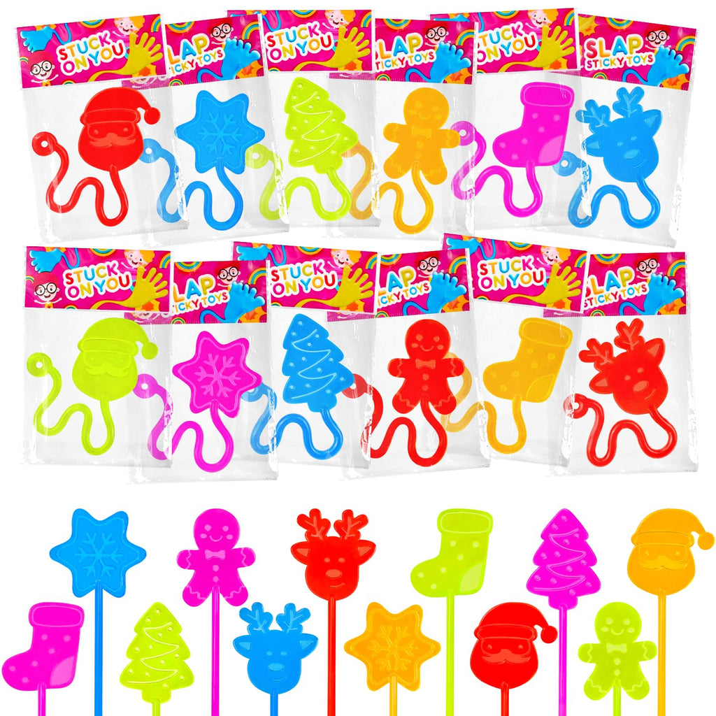 Leetous Christmas Sticky Hands Bulk 60 PCS – Kids Party Favors & Classroom Prizes