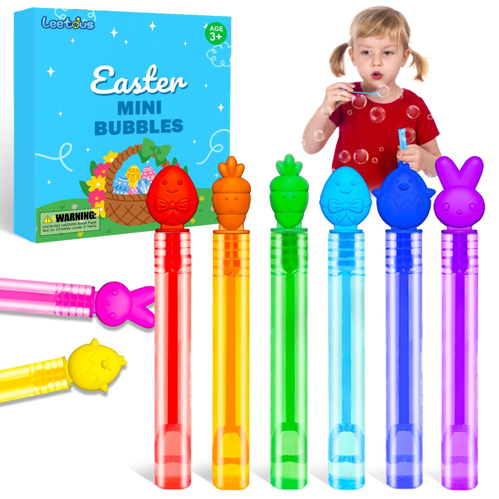 Leetous 36-Pack Easter Bubble Wands — Non-Candy Kids Party Favors