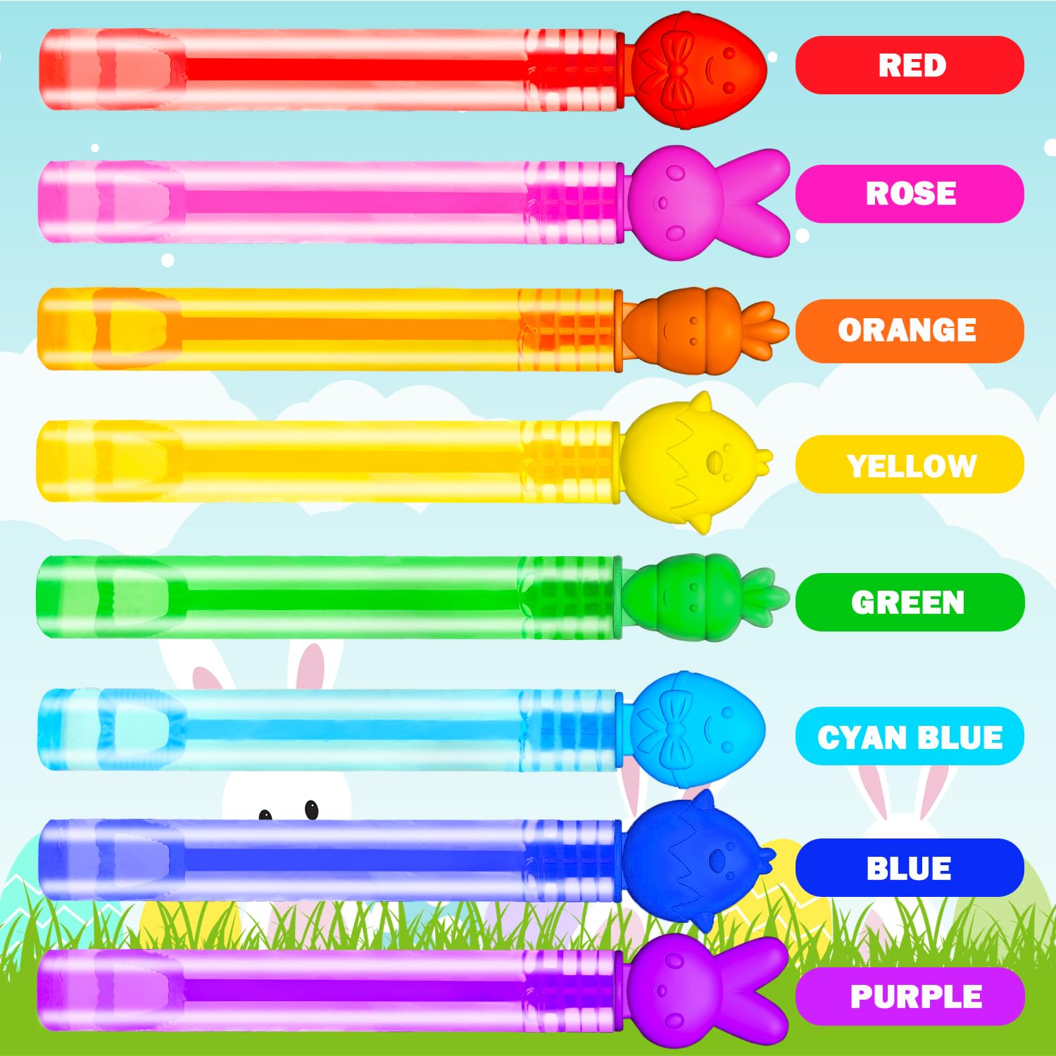 Leetous 36-Pack Easter Bubble Wands — Non-Candy Kids Party Favors