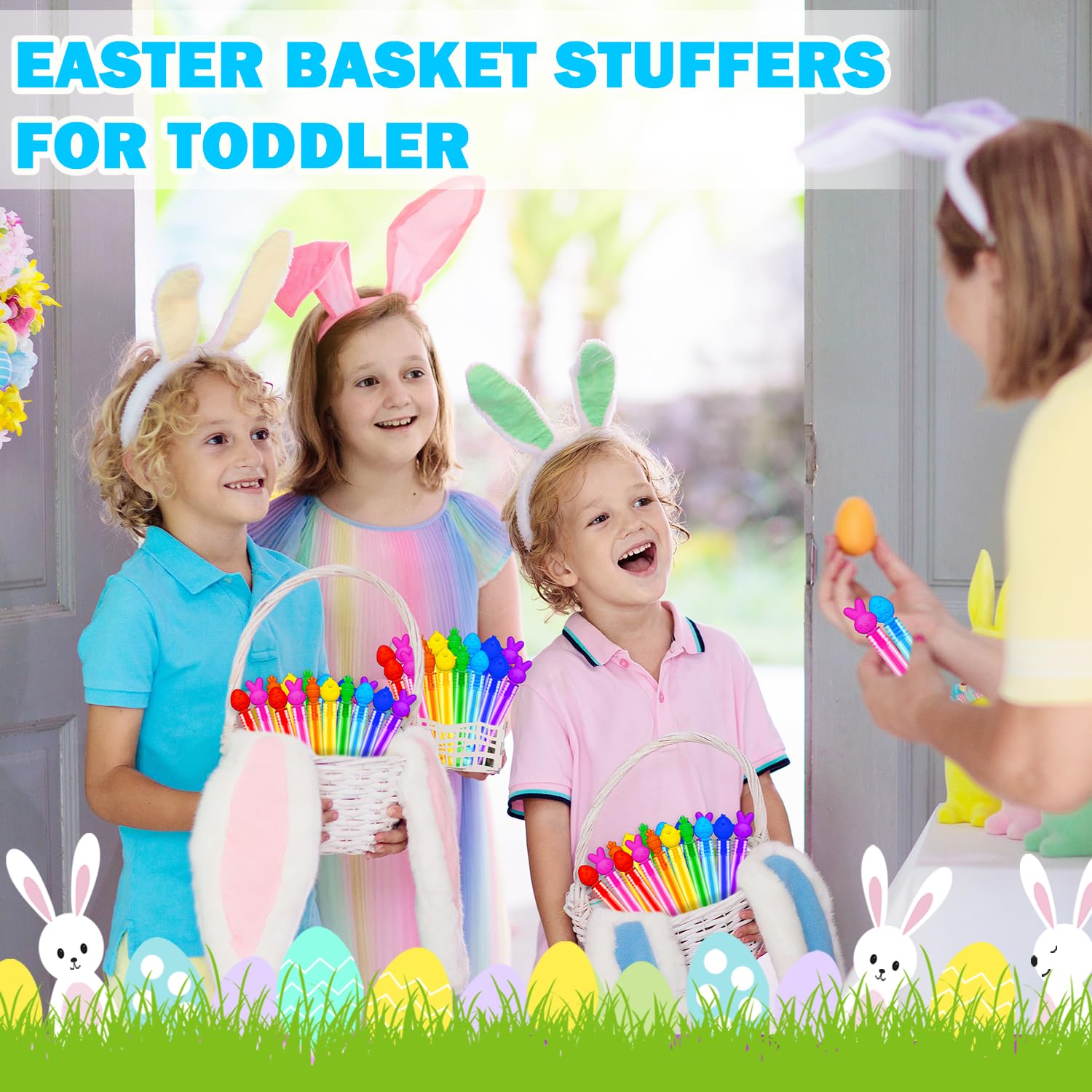 Leetous 36-Pack Easter Bubble Wands — Non-Candy Kids Party Favors