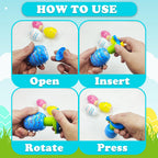 Leetous Light-Up Easter Spinning Tops — 8 Pack Party Favors & Basket Stuffers