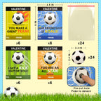 Leetous 24-Pack Soccer Valentine Cards & Mini Foam Balls – Kids Classroom Gifts & Party Favors