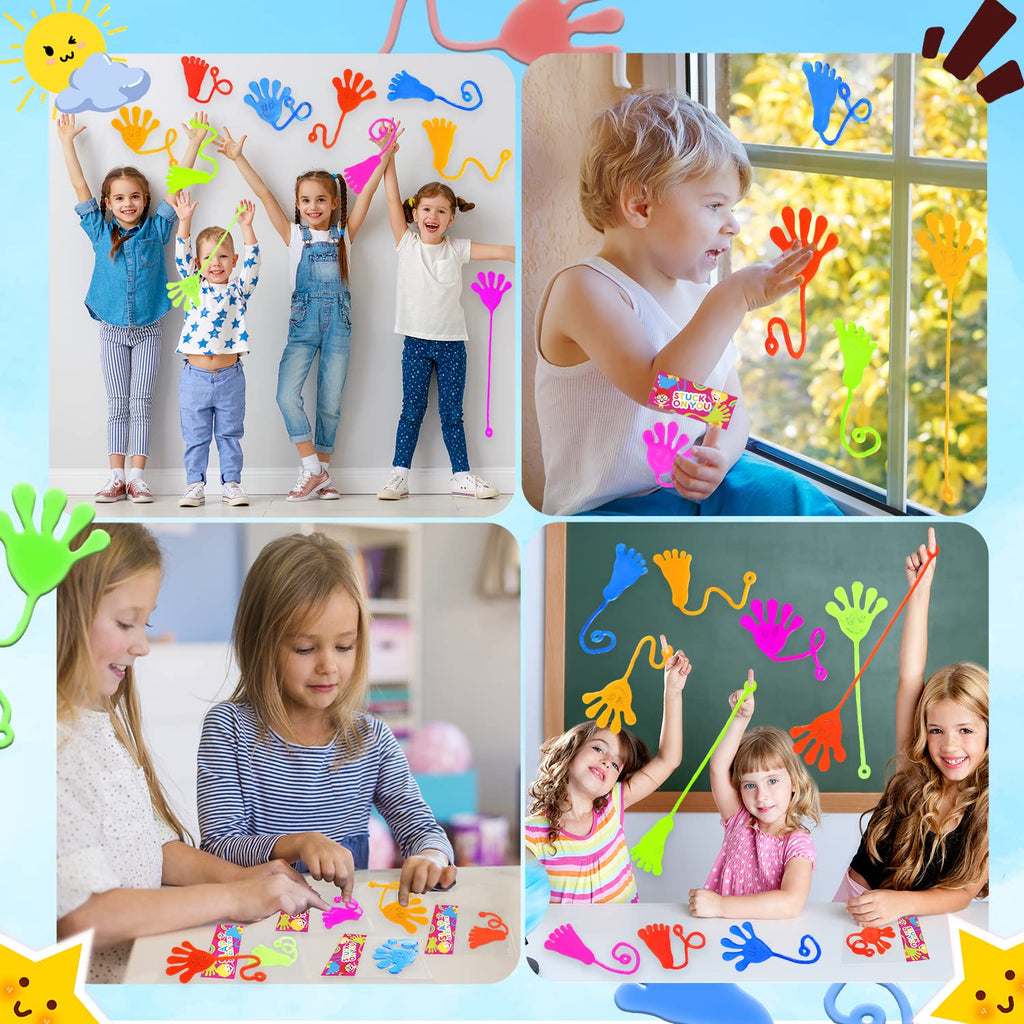 Leetous 200-Pack Sticky Hands & Feet Party Favors – Non-Candy Kids Prizes