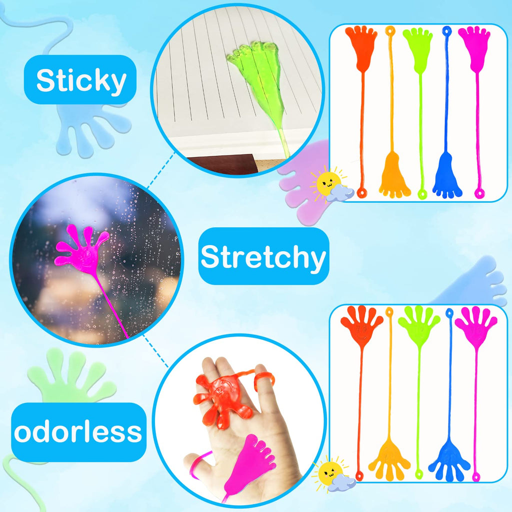 Leetous 200-Pack Sticky Hands & Feet Party Favors – Non-Candy Kids Prizes