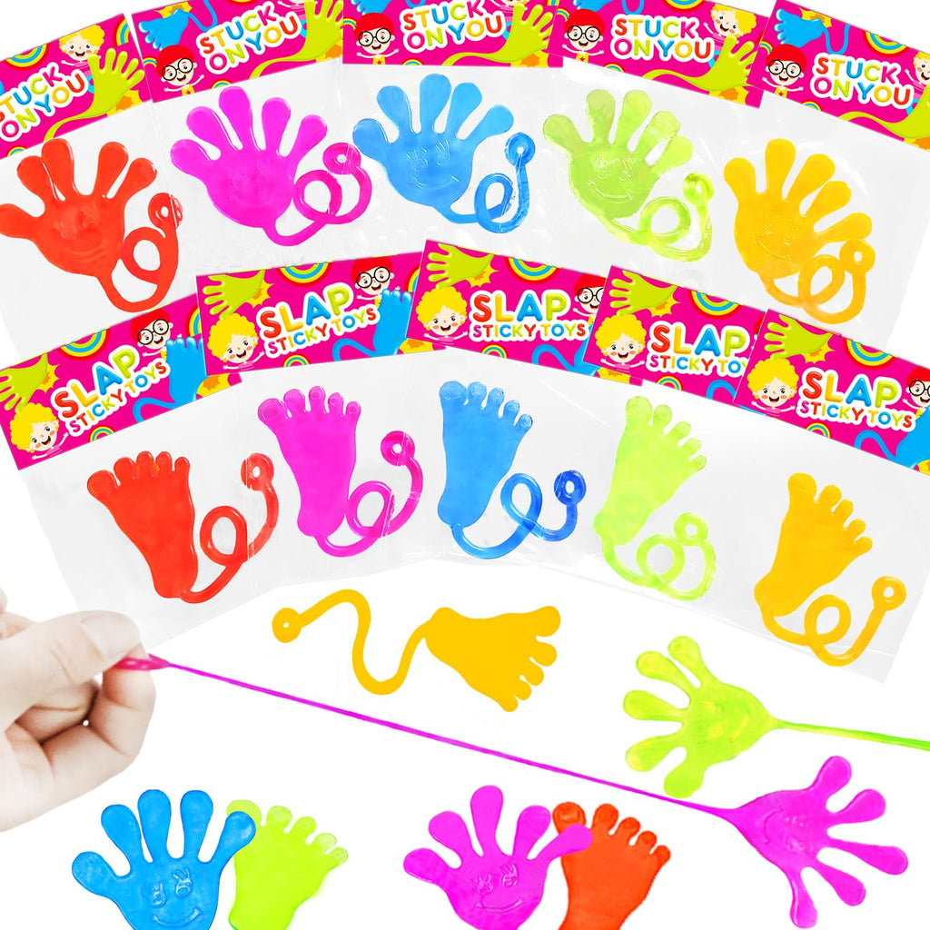 Leetous 200-Pack Sticky Hands & Feet Party Favors – Non-Candy Kids Prizes
