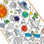 Leezead Outer Space Coloring Poster – Giant 31.4 x 43.3 in Tablecloth for Classroom & Party Activities