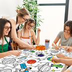 Leezead Outer Space Coloring Poster – Giant 31.4 x 43.3 in Tablecloth for Classroom & Party Activities
