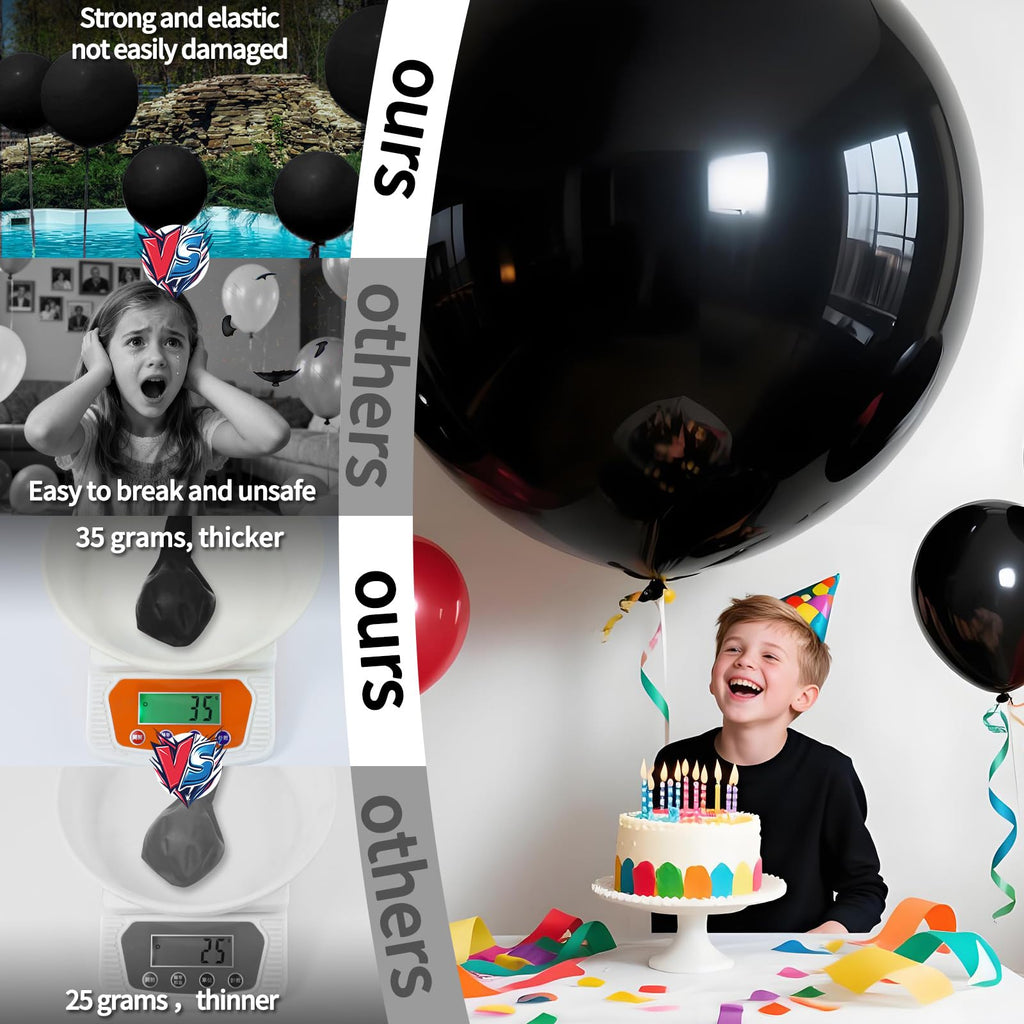 LEEZZIZZ 36 Inch Giant Balloons – 9 Jumbo Latex Balloons Bulk for Parties and Events