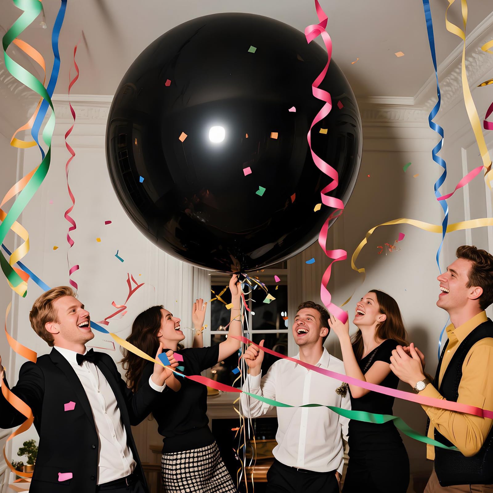 LEEZZIZZ 36 Inch Giant Balloons – 9 Jumbo Latex Balloons Bulk for Parties and Events