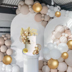 LEFUBABY White Gold Balls Cake Toppers – 24-Piece Set for Birthday, Wedding & Baby Shower