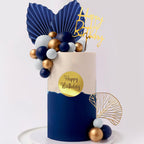 LEFUBABY Blue White Gold Balls Cake Toppers – Boho Wedding & Birthday Decor