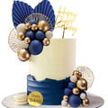 LEFUBABY Blue White Gold Balls Cake Toppers – Boho Wedding & Birthday Decor