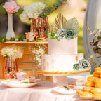 LEFUBABY Boho Cake Topper Set – Palm Leaves, Dusty Green Flowers & Butterflies for Weddings, Baby Showers & Parties