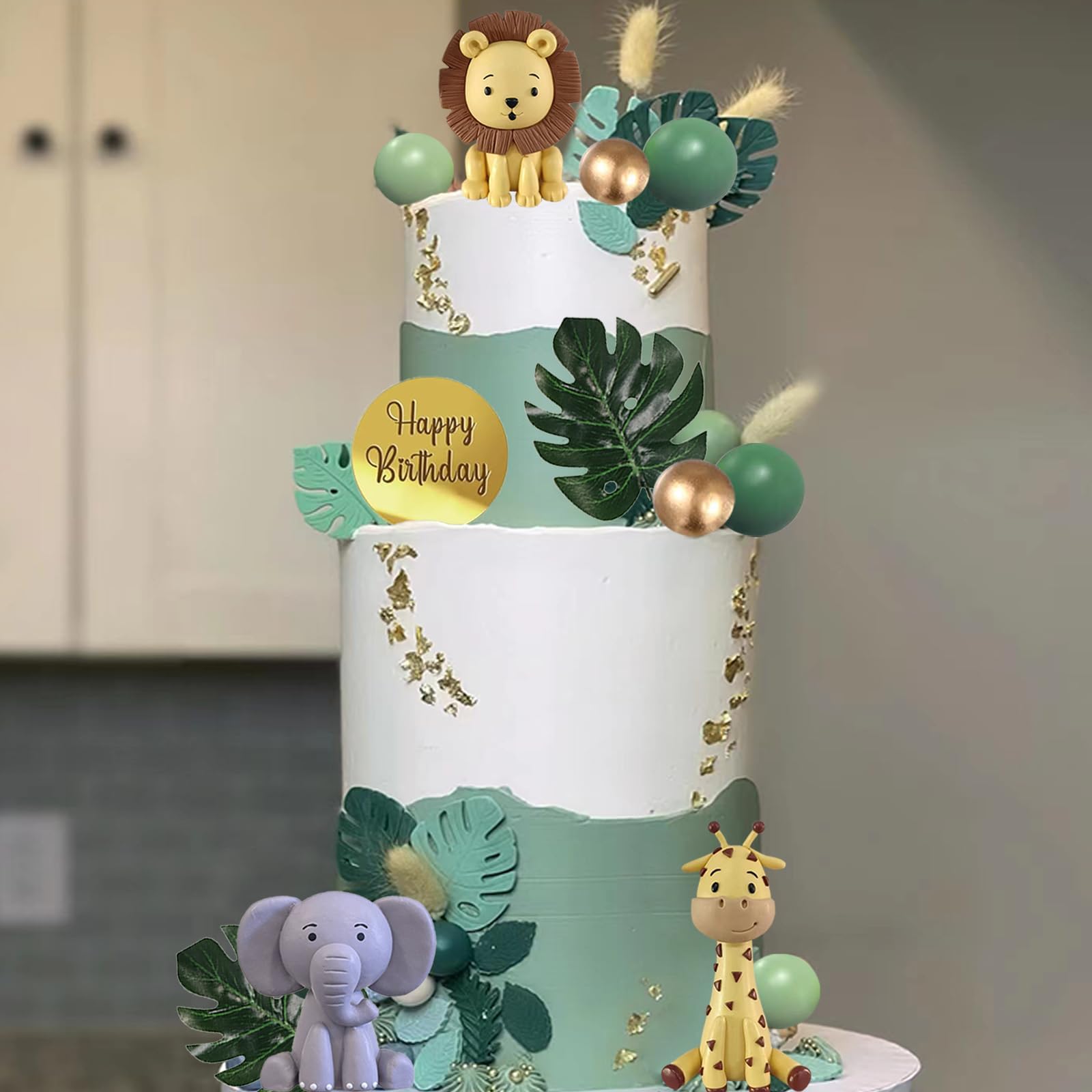 LEFUBABY 25-Piece Safari Animal Cake Toppers – Jungle Theme Birthday & Baby Shower Decorations