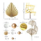 LEFUBABY White Gold Balls Cake Toppers – 24-Piece Set for Birthday, Wedding & Baby Shower