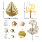 LEFUBABY White Gold Balls Cake Toppers – Boho Wedding & Baby Shower Decor