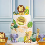 LEFUBABY 25-Piece Safari Animal Cake Toppers – Jungle Theme Birthday & Baby Shower Decorations