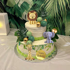 LEFUBABY 25-Piece Safari Animal Cake Toppers – Jungle Theme Birthday & Baby Shower Decorations