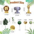 LEFUBABY 25-Piece Safari Animal Cake Toppers – Jungle Theme Birthday & Baby Shower Decorations