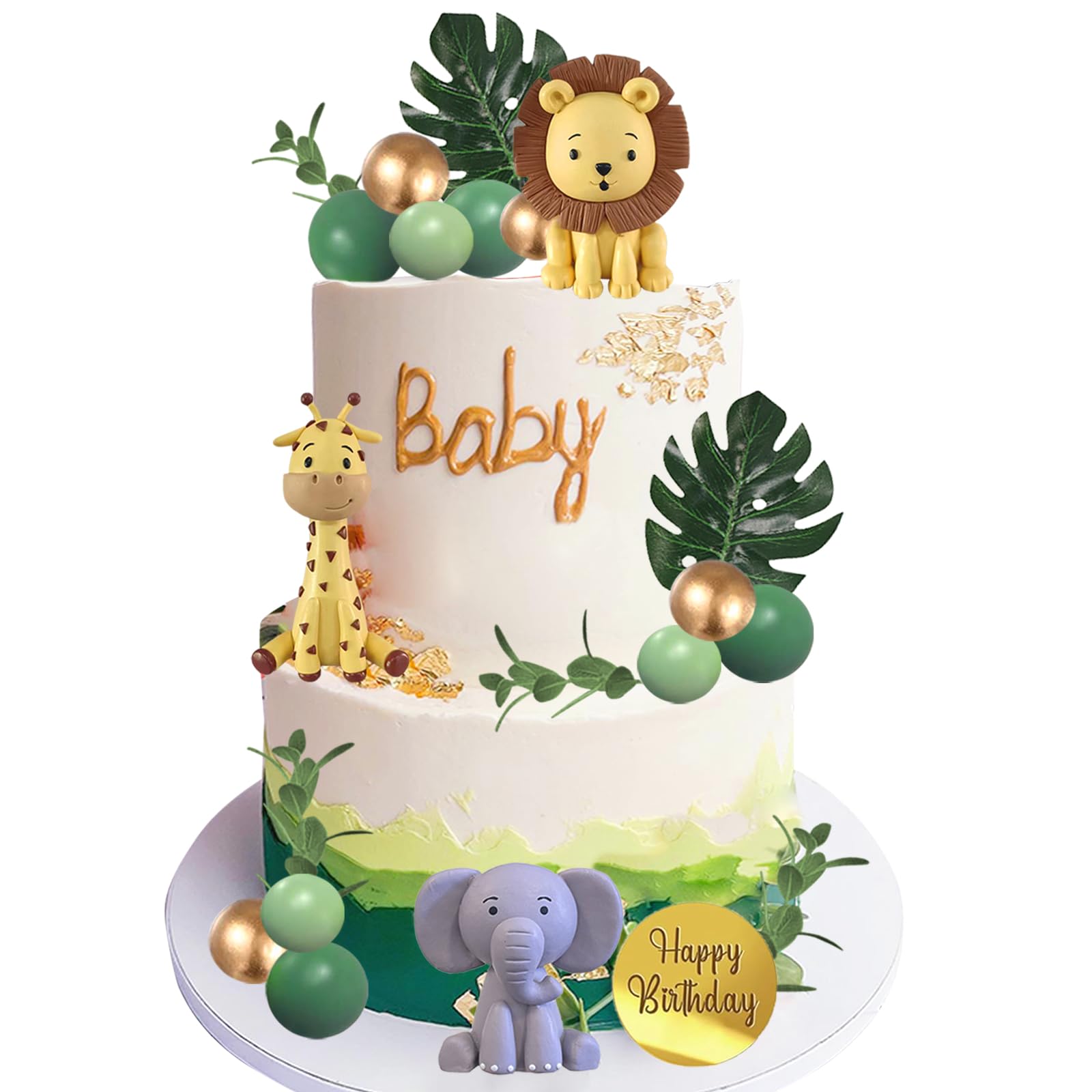 LEFUBABY 25-Piece Safari Animal Cake Toppers – Jungle Theme Birthday & Baby Shower Decorations