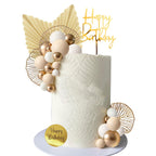 LEFUBABY White Gold Balls Cake Toppers – Boho Wedding & Baby Shower Decor