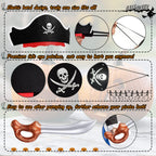 Legigo 36 Pcs Funny Pirate Party Set – 12 Hats, 12 Eye Patches, 12 Inflatable Swords