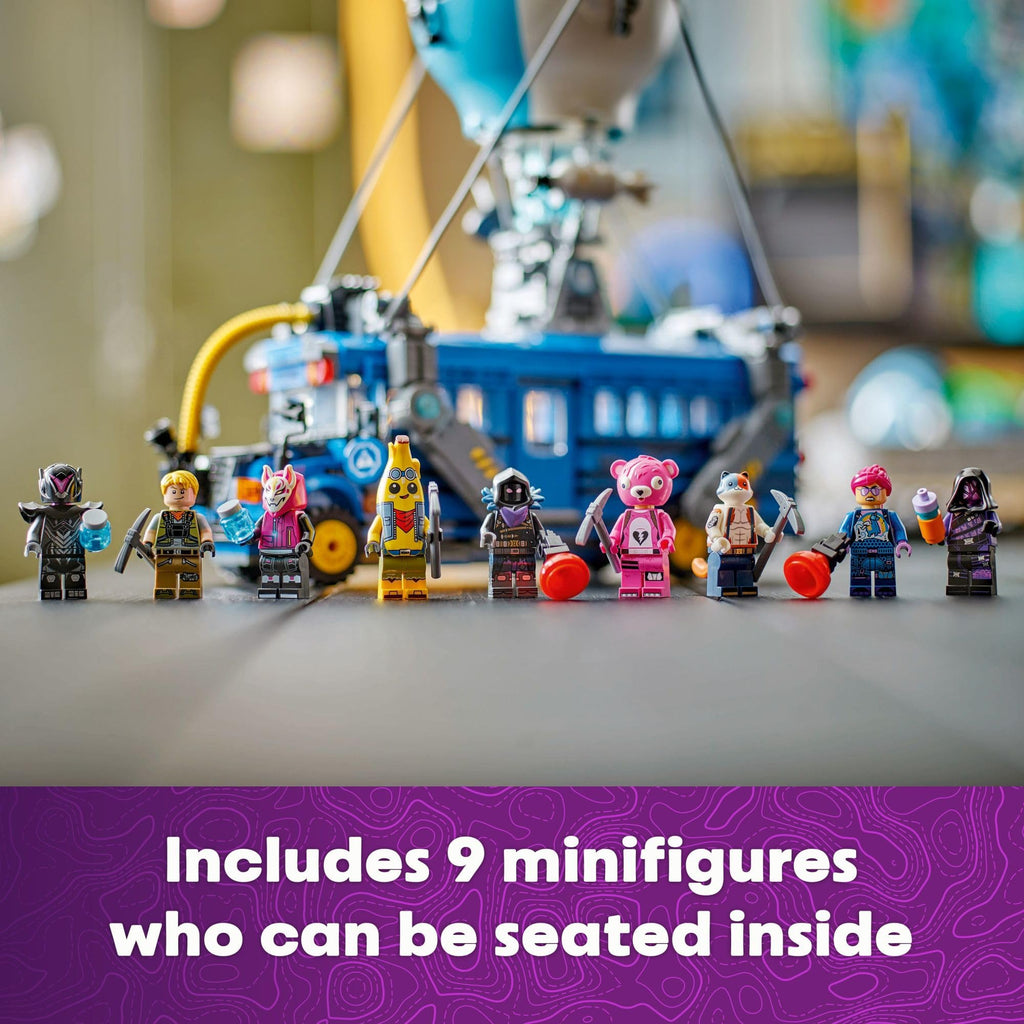 LEGO Fortnite Battle Bus 77073 – 9 Minifigures Collectible Building Toy for Kids 10+