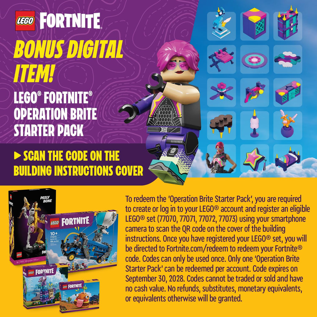 LEGO Fortnite Battle Bus 77073 – 9 Minifigures Collectible Building Toy for Kids 10+