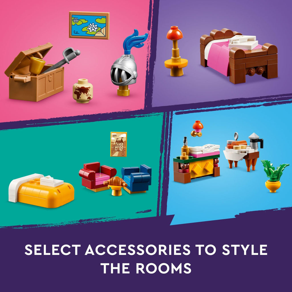 LEGO Friends Castle Bed and Breakfast Hotel – 1,311-Piece 3-Story Château with 4 Mini Dolls