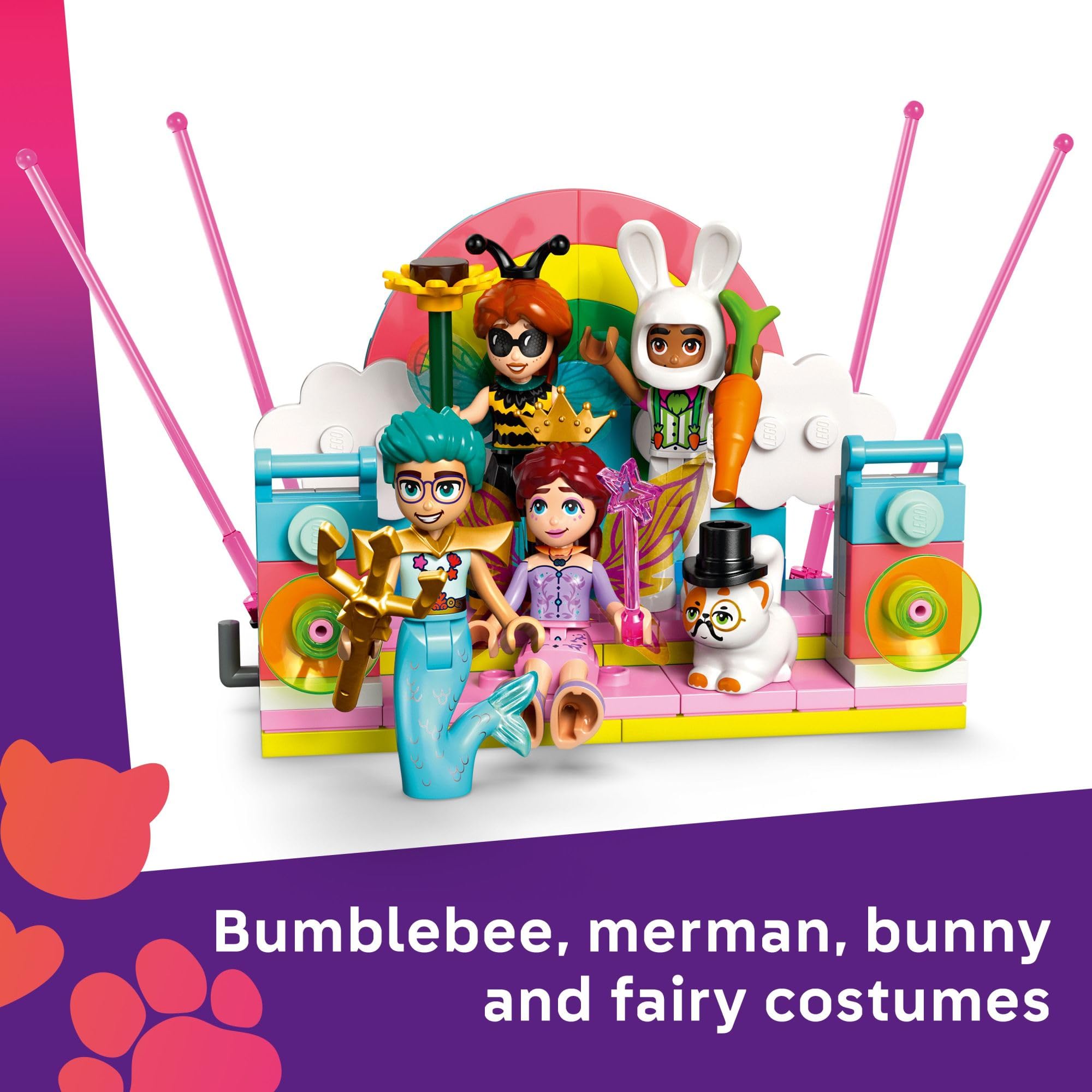LEGO Friends Costume Party with Unicorn & Fairy (42661) – Interactive Pretend Play Set