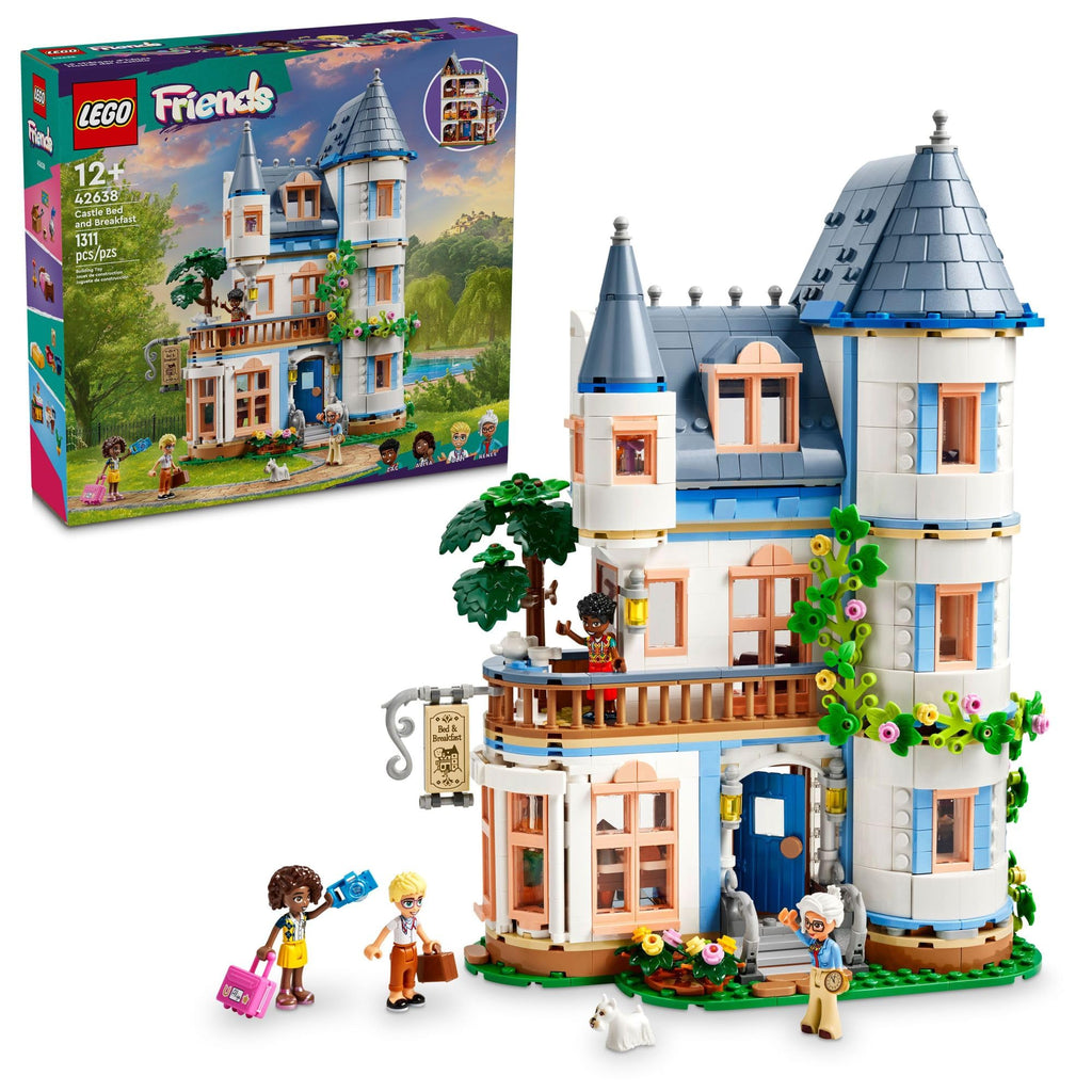 LEGO Friends Castle Bed and Breakfast Hotel – 1,311-Piece 3-Story Château with 4 Mini Dolls