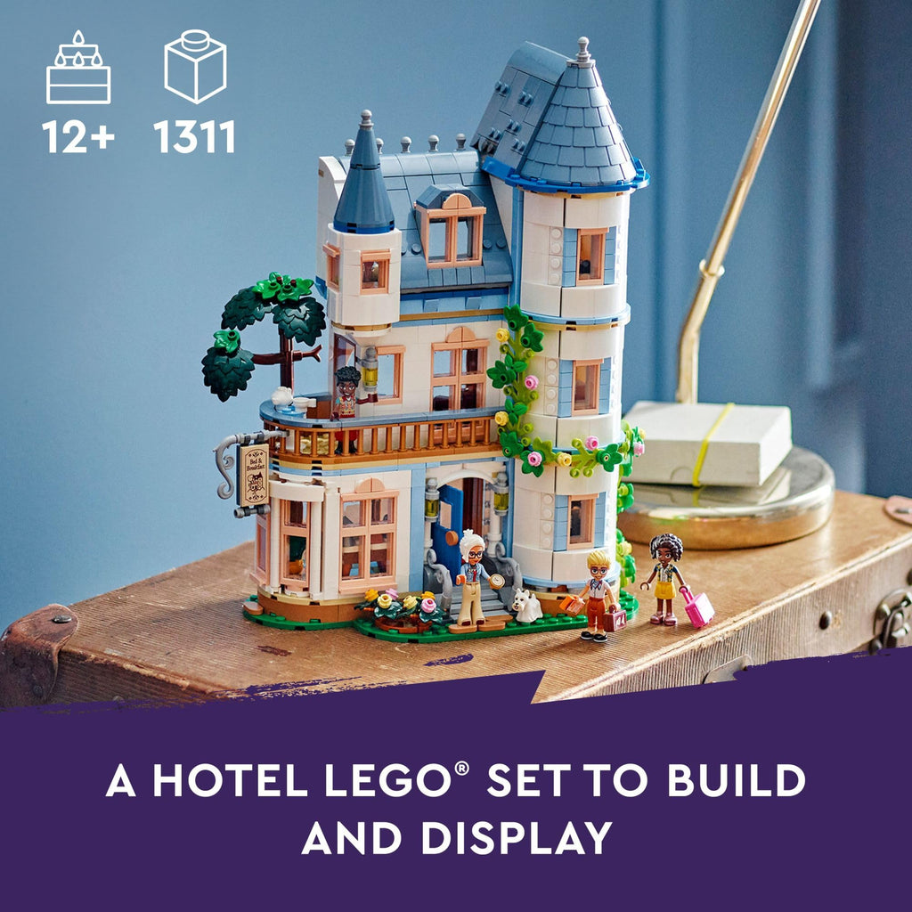 LEGO Friends Castle Bed and Breakfast Hotel – 1,311-Piece 3-Story Château with 4 Mini Dolls