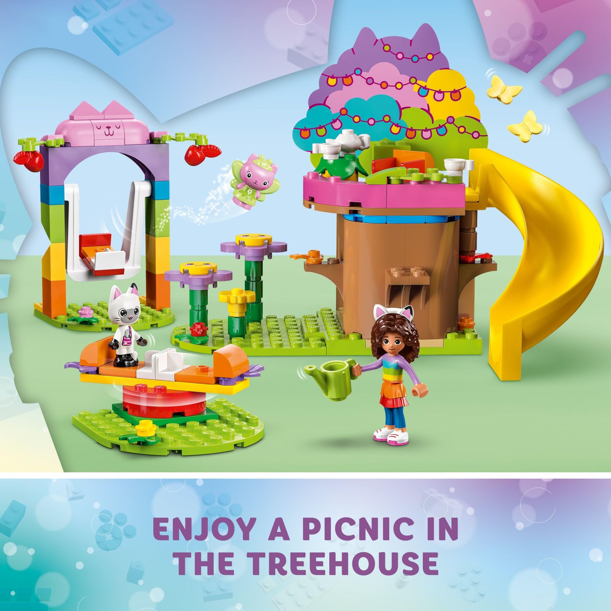 LEGO Gabby's Dollhouse Kitty Fairy’s Garden Party 10787 — Tree House, Swing & More for Ages 4+