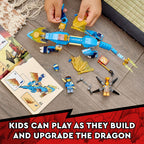 LEGO NINJAGO Jay’s Thunder Dragon EVO 71760 – Dragon Figure & Viper Battle Set with Collectible Banner