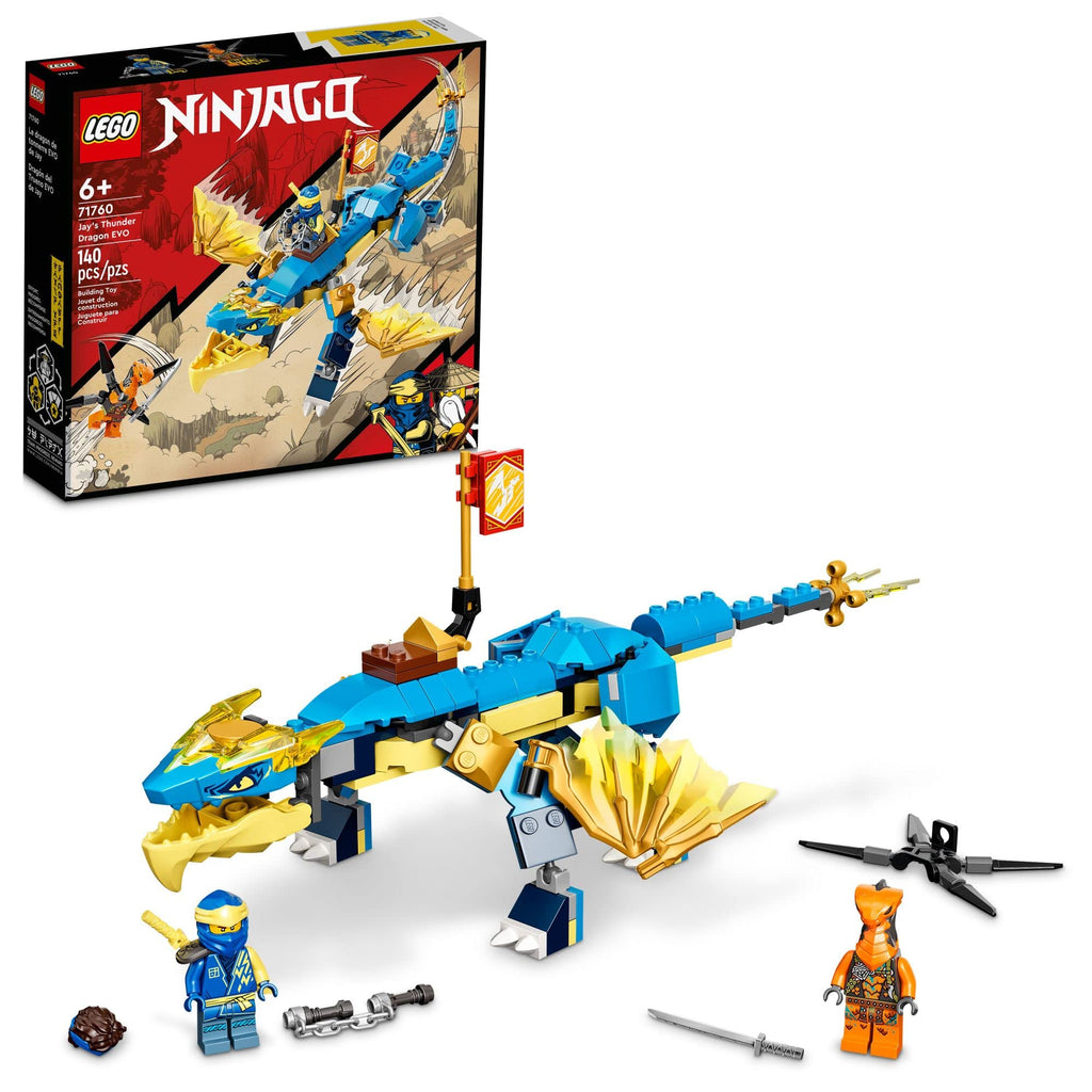 LEGO NINJAGO Jay’s Thunder Dragon EVO 71760 – Dragon Figure & Viper Battle Set with Collectible Banner
