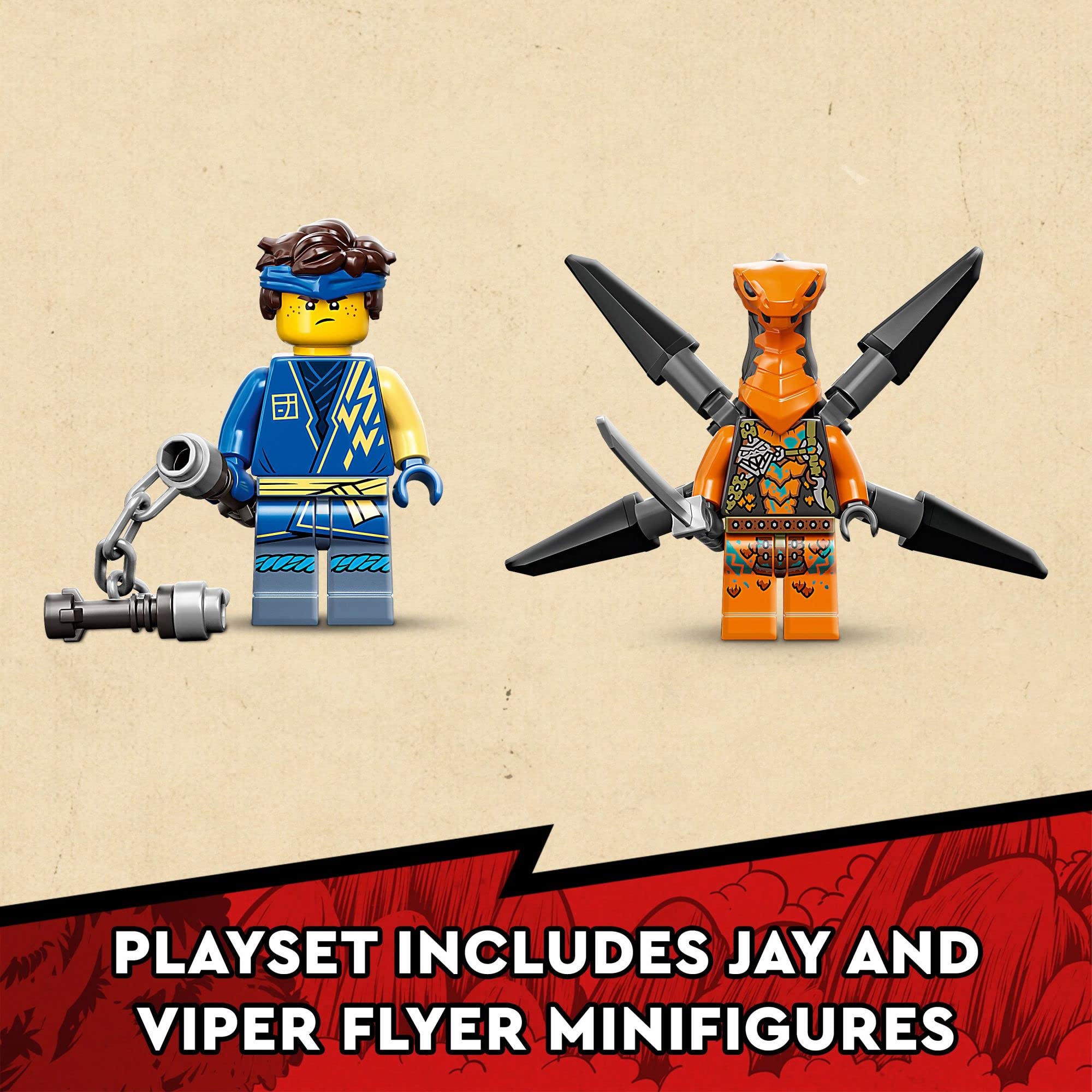 LEGO NINJAGO Jay’s Thunder Dragon EVO 71760 – Dragon Figure & Viper Battle Set with Collectible Banner