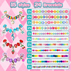 leitait 24 Pack Bracelet Wand Kit – Kids Craft Jewelry Making & Party Favors
