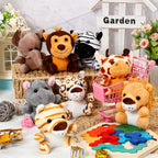 Leitee 48 Pack Mini Plush Animals — 4.7-Inch Keychain Plush Toys for Easter Hunts, Party Favors & Carnival Prizes