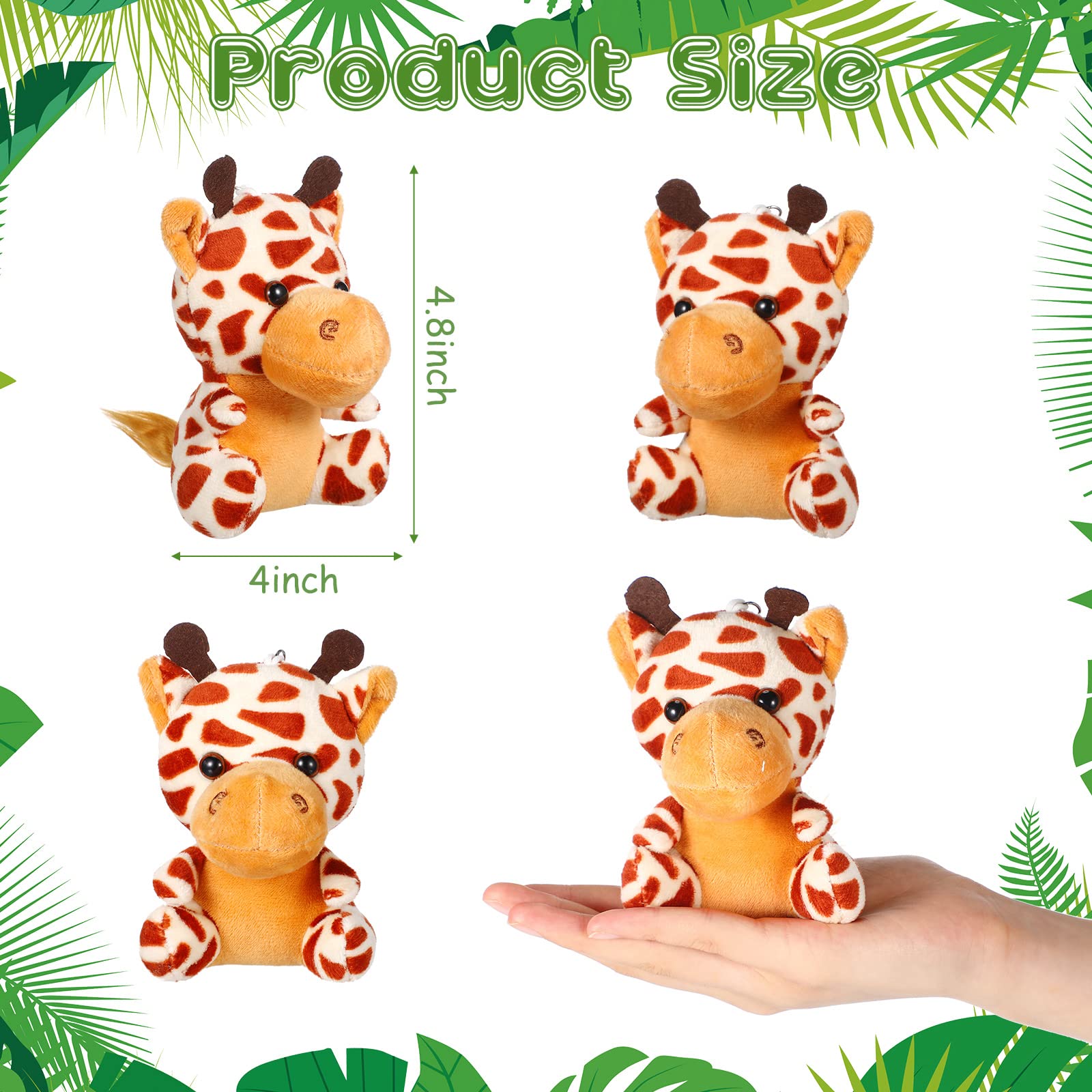 Leitee 48 Pack Mini Plush Animals — 4.7-Inch Keychain Plush Toys for Easter Hunts, Party Favors & Carnival Prizes