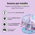 Lemme Irish Sea Moss Organic Liquid Drops with D3 & Biotin – 1 oz, 30 Servings, Immunity, Hair, Skin & Nails