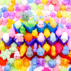 LENYOQIN 100 Pcs Kawaii Squishies – Mochi Toys for Kids, Party Favors & Sensory Fun