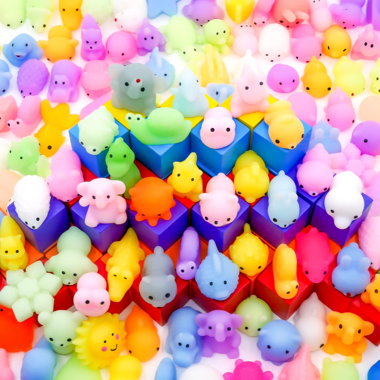 LENYOQIN 100 Pcs Kawaii Squishies – Mochi Toys for Kids, Party Favors & Sensory Fun