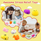 LENYOQIN 100 Pcs Kawaii Squishies – Mochi Toys for Kids, Party Favors & Sensory Fun