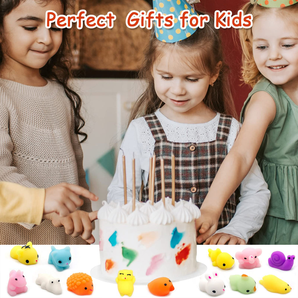 LENYOQIN 100 Pcs Kawaii Squishies – Mochi Toys for Kids, Party Favors & Sensory Fun