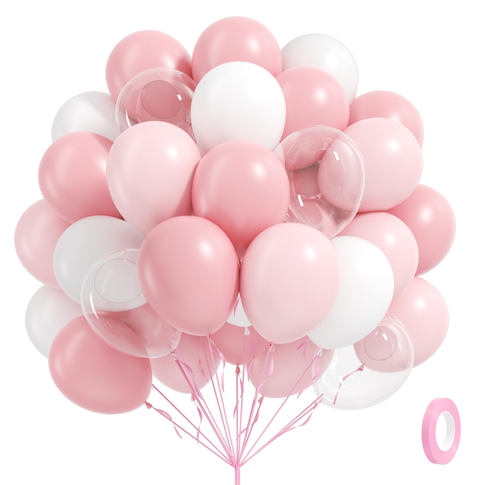 Leraqertra 60pcs Light Pink Balloons Kit for Weddings, Baby Showers & Parties