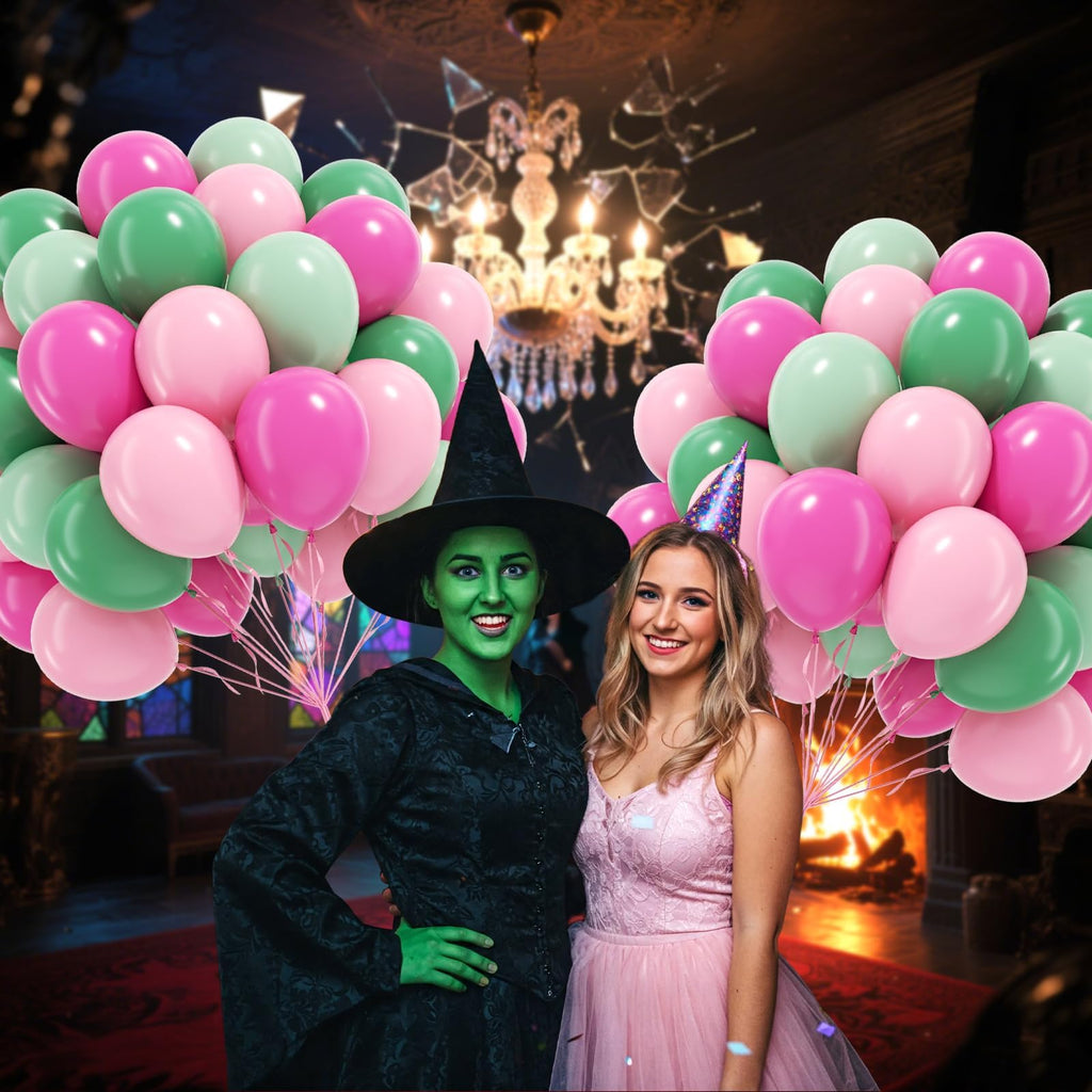 Leraqertra 60pcs Pink & Green Balloons 12in – Hawaiian Baby Shower & Birthday Party Decor