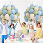 Leraqertra 60pcs Blue & Green Balloons 12in - Dusty Blue, Sage Green, Sand White for Baby Shower & Birthday Decor
