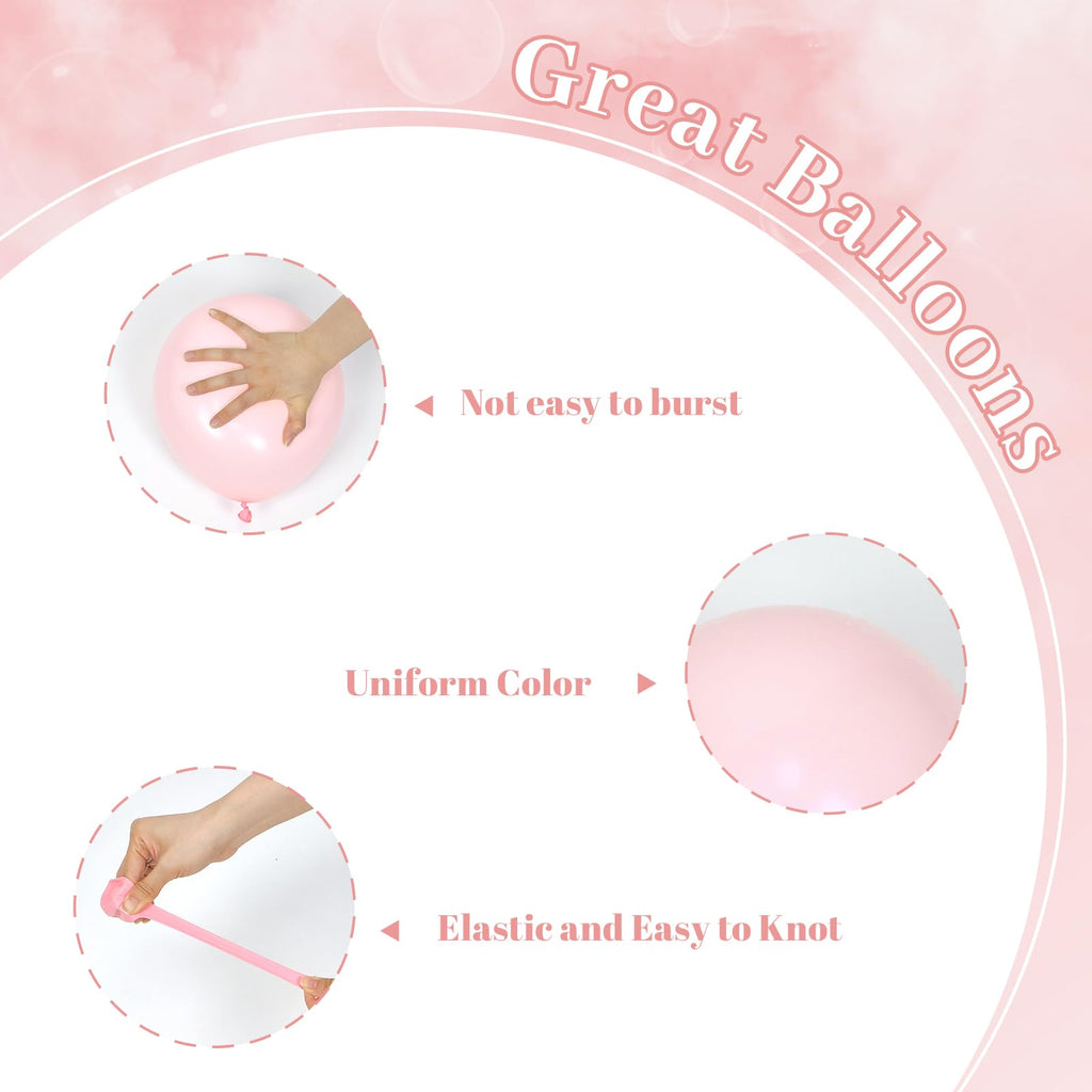 Leraqertra 60pcs Light Pink Balloons Kit for Weddings, Baby Showers & Parties